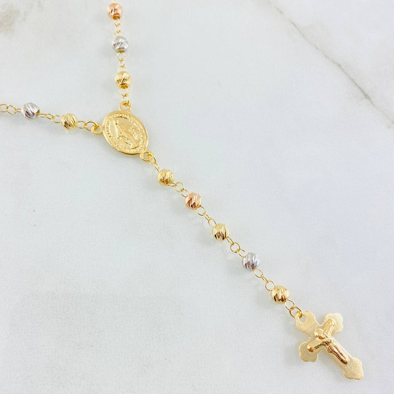 Miraculous Virgin Rosary 9.45gr / 23 1/2 in / Three 18K Golds *