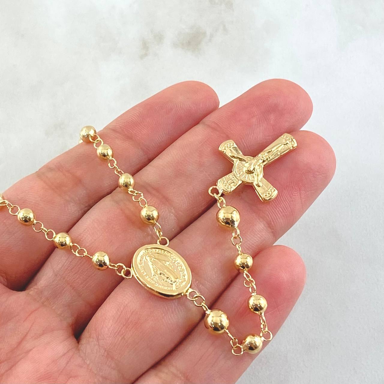 Miraculous Virgin Rosary 9.05gr / 21 3/4 in / 18K Gold