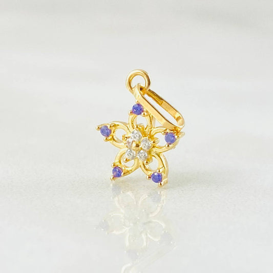 Pendant Five-Petal Flower 0.5gr / 0.5in / 18K Gold