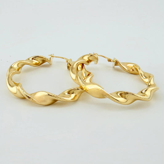 Hoop Earrings Demi 7.9gr / 1 3/4 in / Yellow Gold 18K *