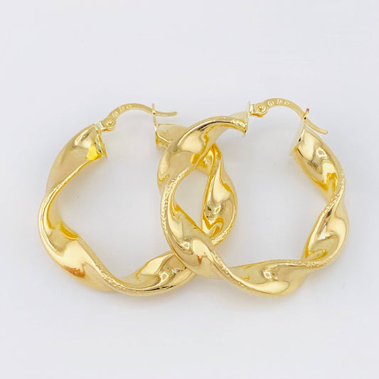 Hoop Earrings Demi 5.9gr / 1 1/2 in / Yellow Gold 18K *