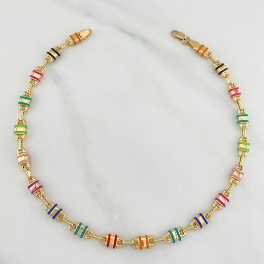 Tobillera Rustico Barril 6.5 g / 8 in / 5 mm Oro Amarillo 18K