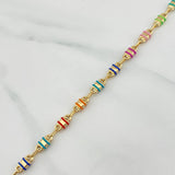 Rustic Barrel Anklet 6.5 g / 8 in / 5 mm 18K Yellow Gold