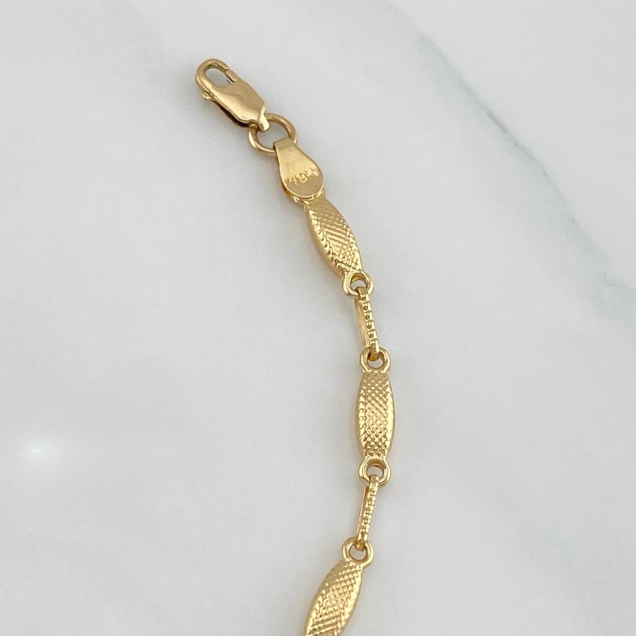 Rustic Link Bracelet 3.5 g / 7 3/4 in / 2 mm Yellow Gold 18K