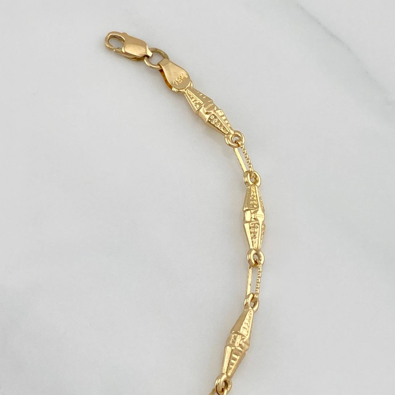 Rustic Link Bracelet 3.8 g / 8 in / 2 mm Yellow Gold 18K