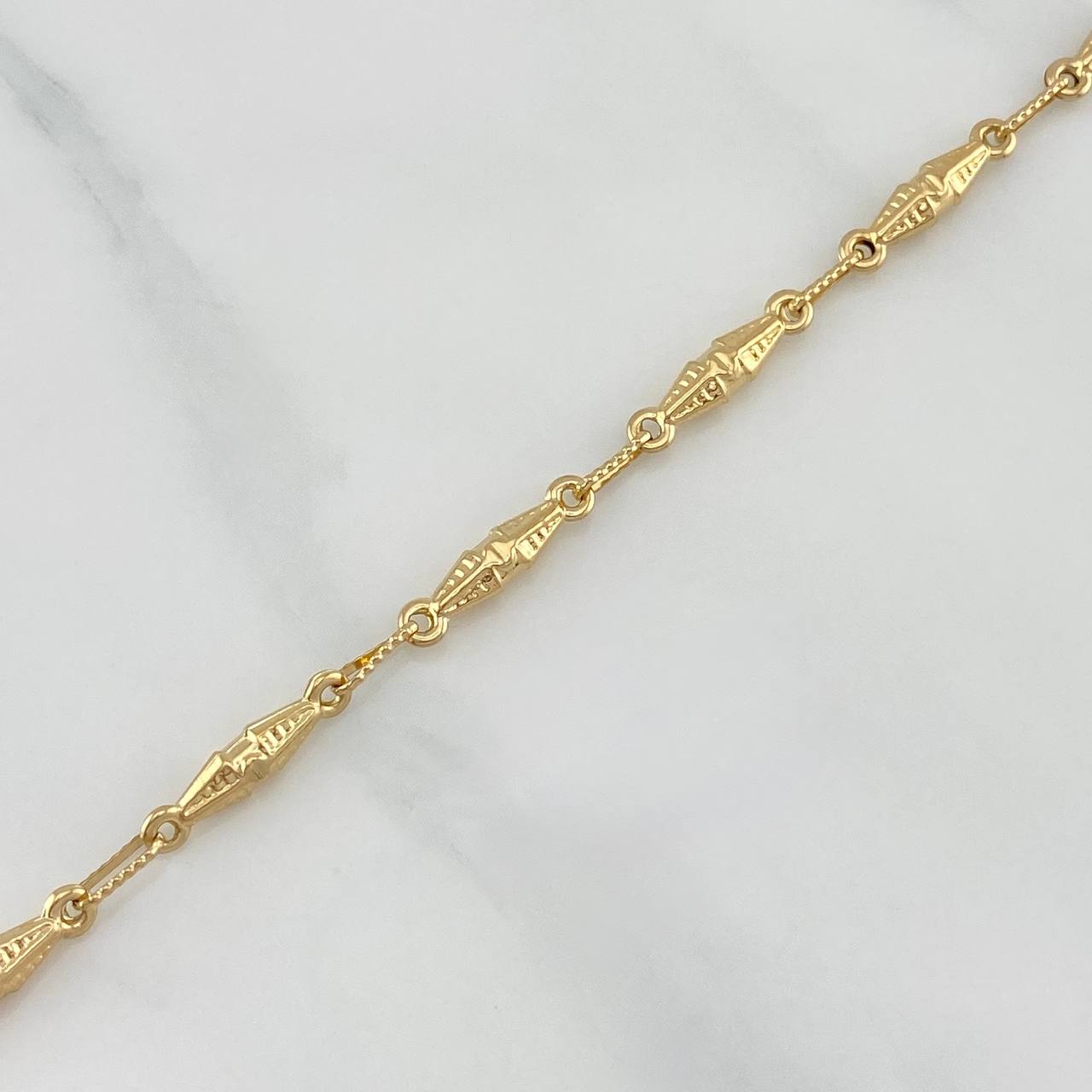Rustic Link Bracelet 3.8 g / 8 in / 2 mm Yellow Gold 18K