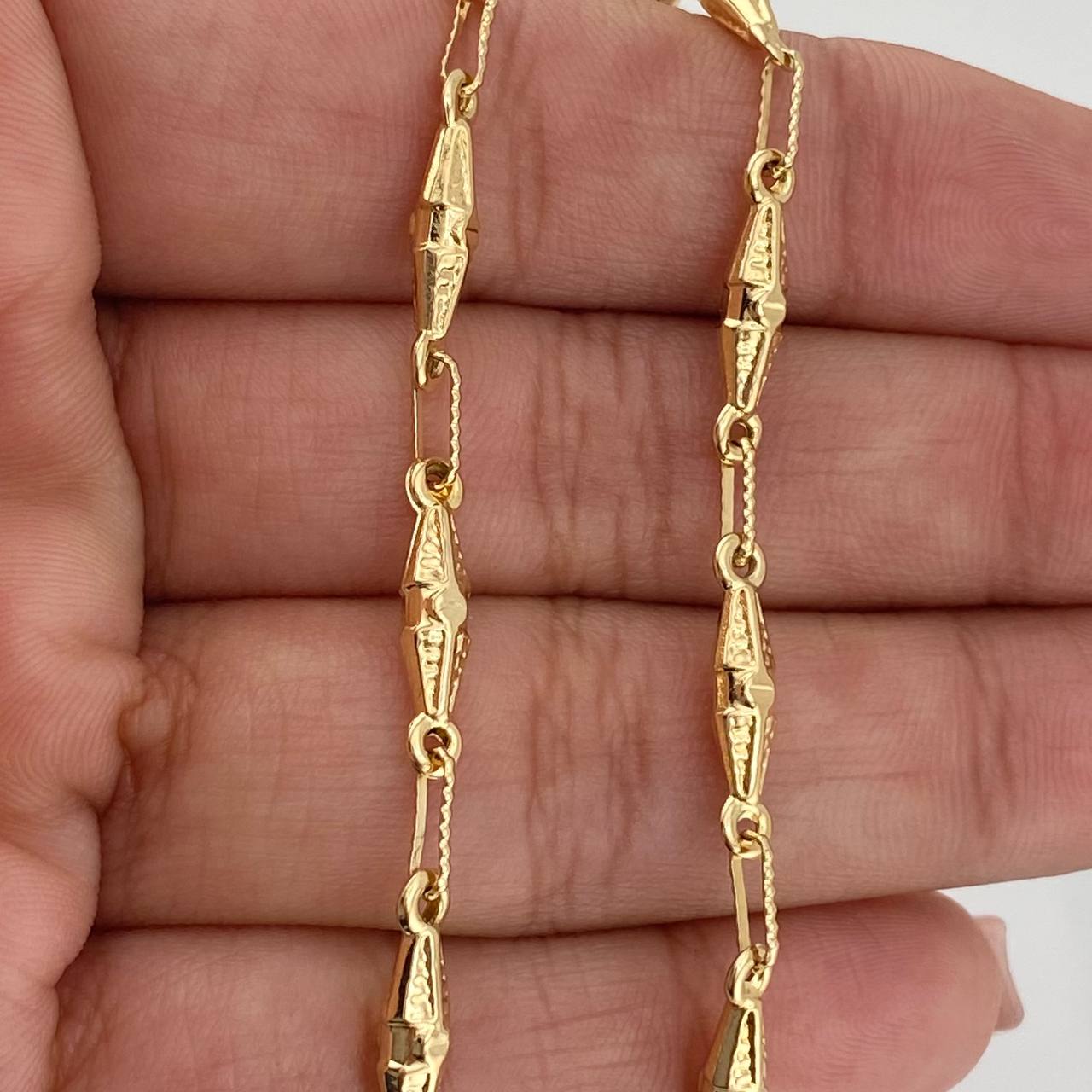 Rustic Link Bracelet 3.8 g / 8 in / 2 mm Yellow Gold 18K