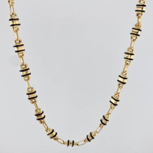 Rustic Barrel Chain 15.1 g / 24 1/2 in / 4.85 mm 18K Yellow Gold