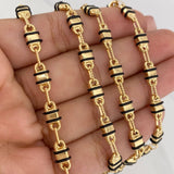 Rustic Barrel Chain 15.1 g / 24 1/2 in / 4.85 mm 18K Yellow Gold