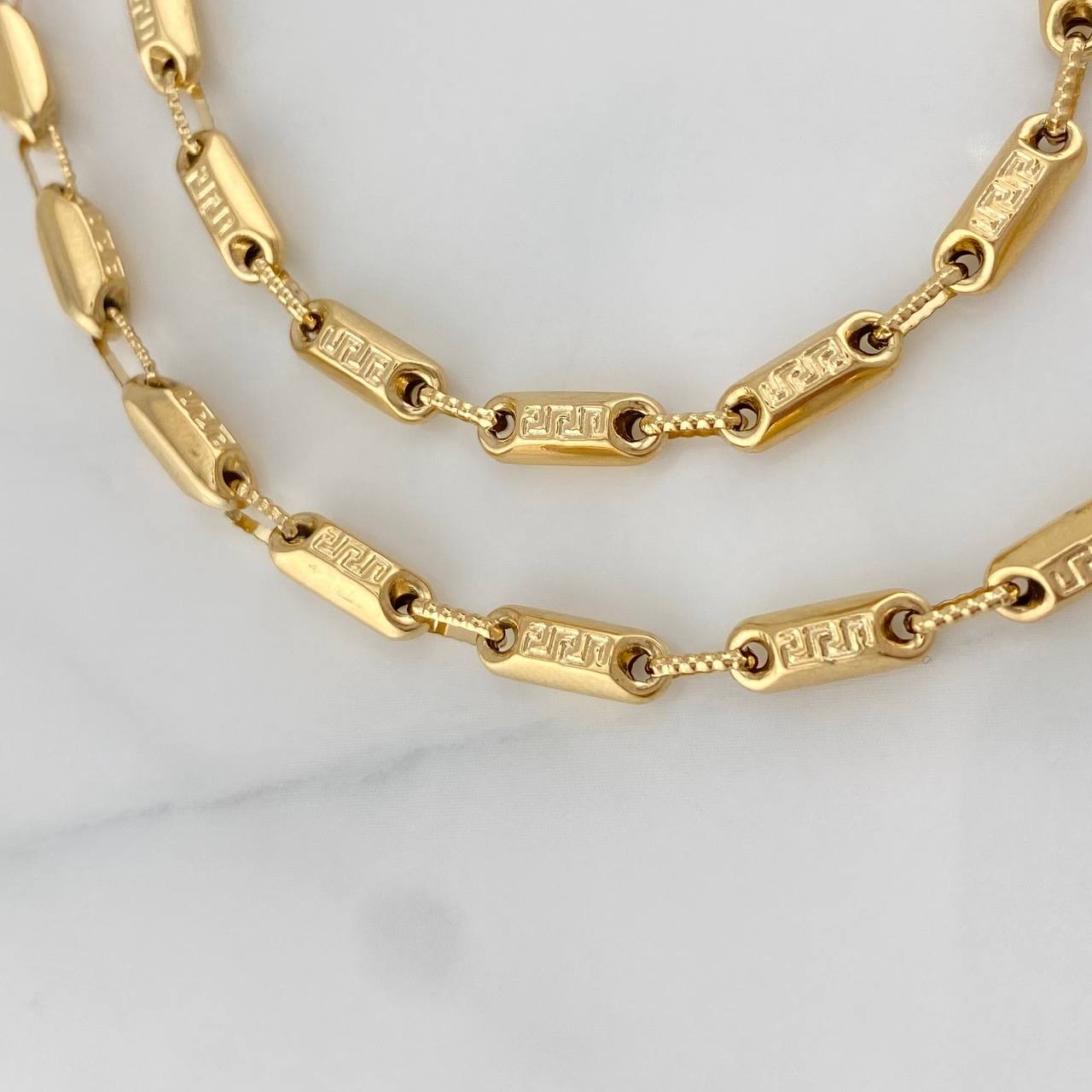 Rustic Tribal Chain 14.05 g / 24 1/4 in / 3.65 mm 18K Yellow Gold