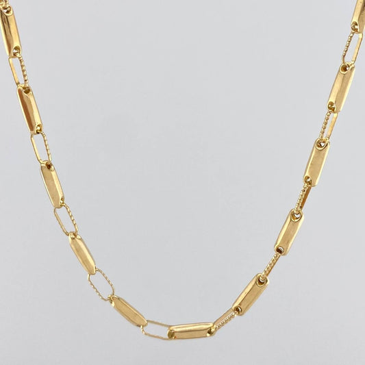 Rustic Rectangle Chain 9 g / 24 in / 2.6 mm 18K Yellow Gold