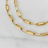 Rustic Rectangle Chain 9 g / 24 in / 2.6 mm 18K Yellow Gold