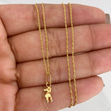 Singapore Chain Set + Bear Pendant / 1.25gr / 15 3/4 in 18K Yellow Gold
