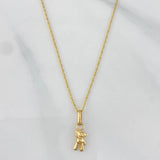 Set Cadena Singapur + Dije Oso / 1,3gr / 17 3/4 in Oro Amarillo 18K