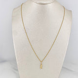 Set Singapore Chain + Pendant Bear / 1.35gr / 17 3/4 in Yellow Gold 18K