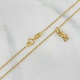 Singapore Chain Set + Bear Pendant / 1.25gr / 15 3/4 in 18K Yellow Gold