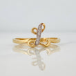Anillo Letra L 1.8g / TT7 1/2 Dos Oros Amarillo Blanco 18K