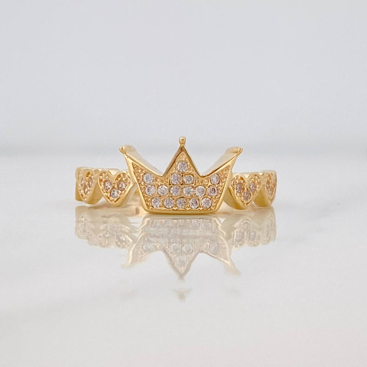 Anillo Corona Corazones 2.55g / TT7 Oro Amarillo 18K