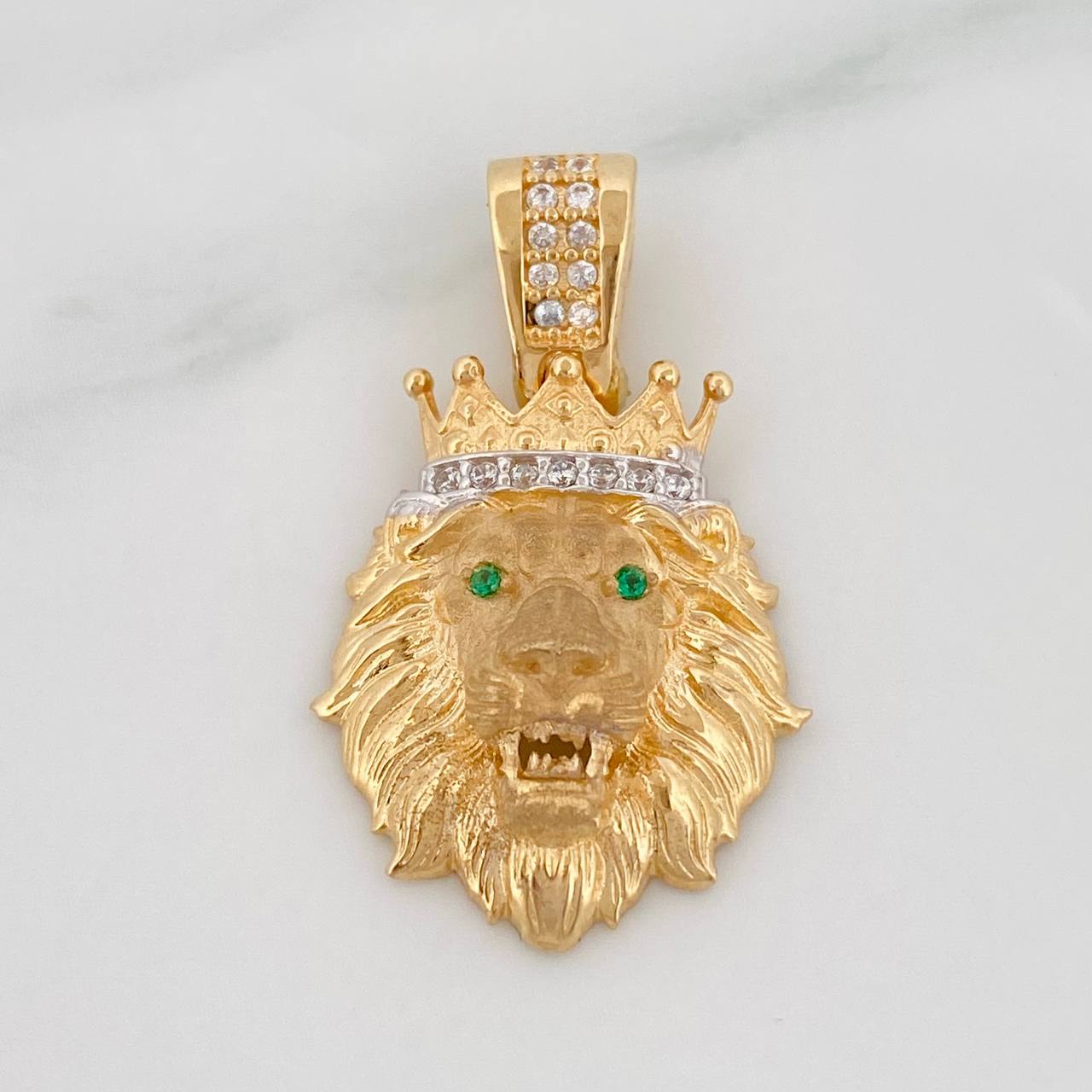 Dije León 3.35g / 1 in Dos Oros Amarillo Blanco 18K