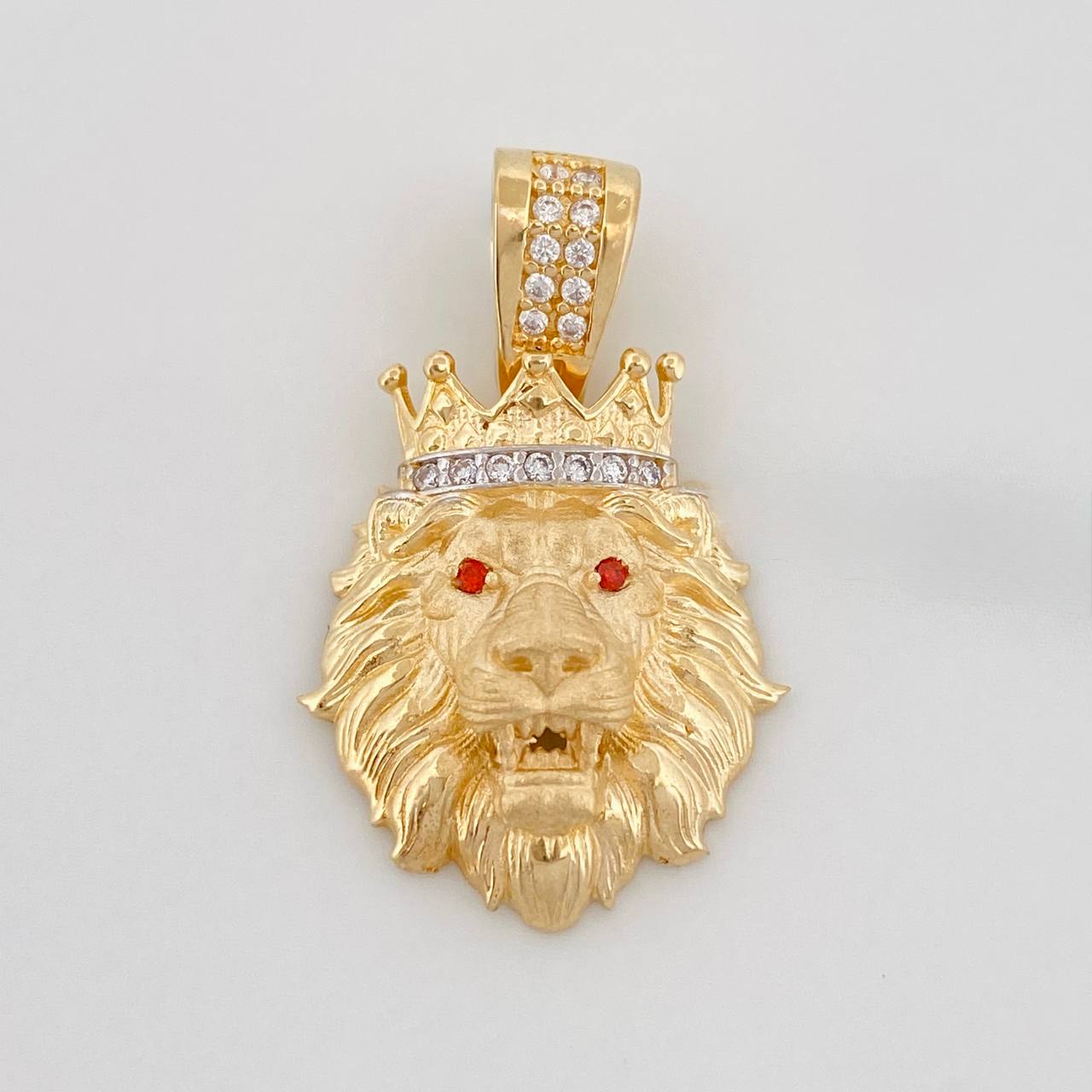 Dije León 3.7g / 1 in Dos Oros Amarillo Blanco 18K