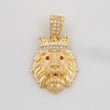 Dije León 3.7g / 1 in Dos Oros Amarillo Blanco 18K