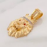 Dije León 3.7g / 1 in Dos Oros Amarillo Blanco 18K