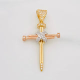 Dije Cruz Clavo 3.45g / 1 1/2 in Tres Oros 18K
