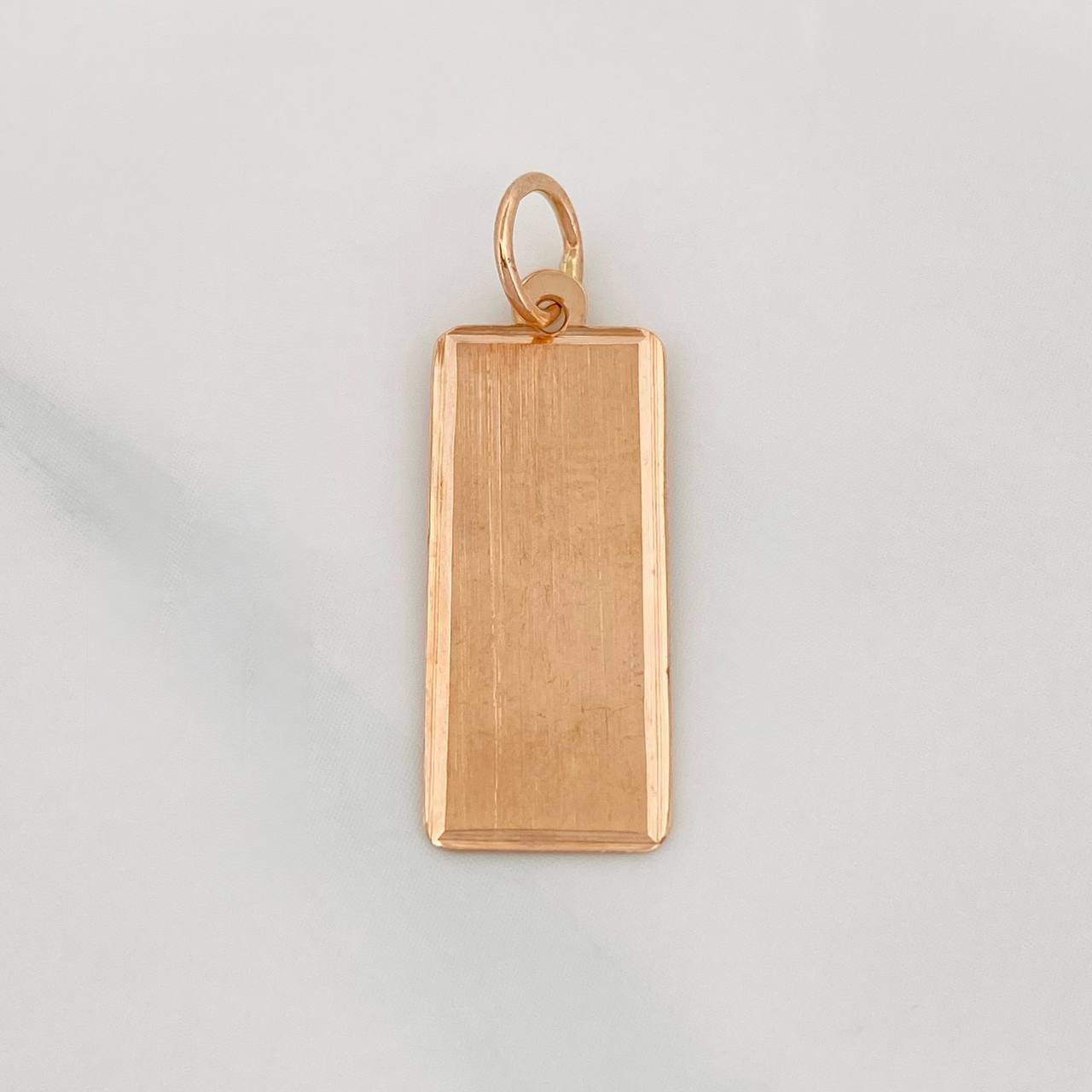 Dije Placa Rectangular 1.25g / 1 in Oro Rosa 18K