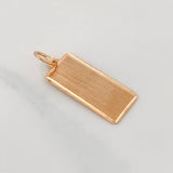 Dije Placa Rectangular 1.25g / 1 in Oro Rosa 18K