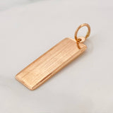 Dije Placa Rectangular 1.25g / 1 in Oro Rosa 18K