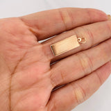 Dije Placa Rectangular 1.25g / 1 in Oro Rosa 18K