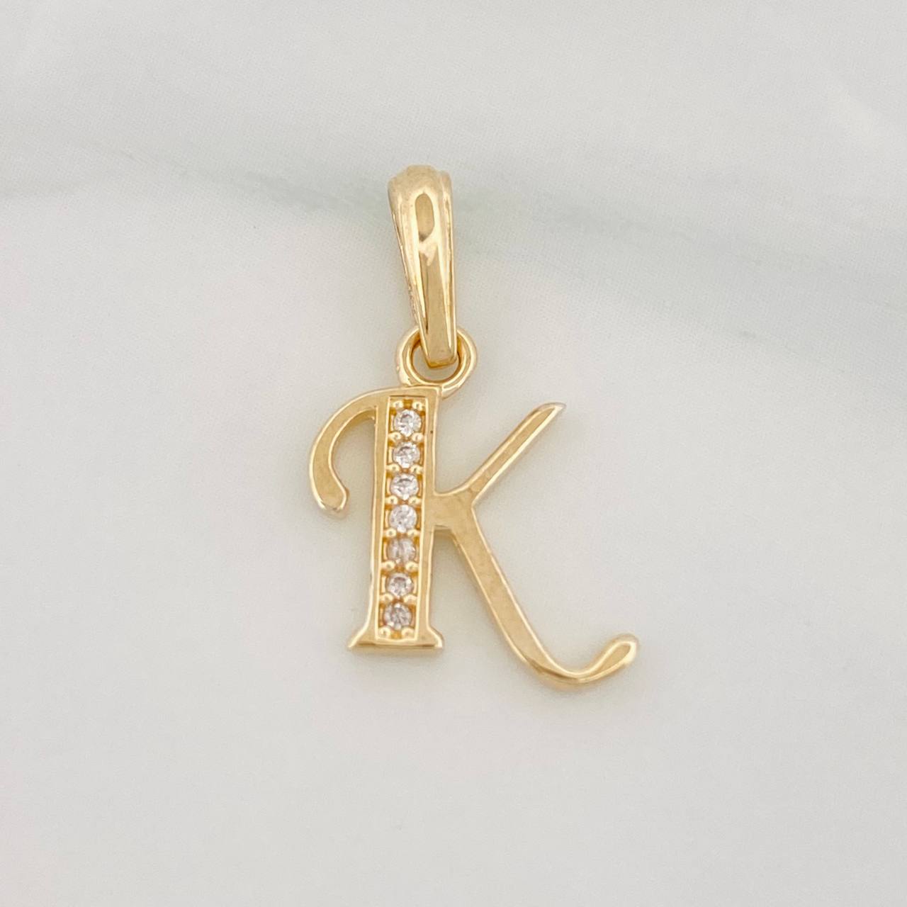 Pendant Letter K 1g / 3/4 in Yellow Gold 18K