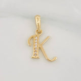 Pendant Letter K 1g / 3/4 in Yellow Gold 18K