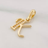 Pendant Letter K 1g / 3/4 in Yellow Gold 18K