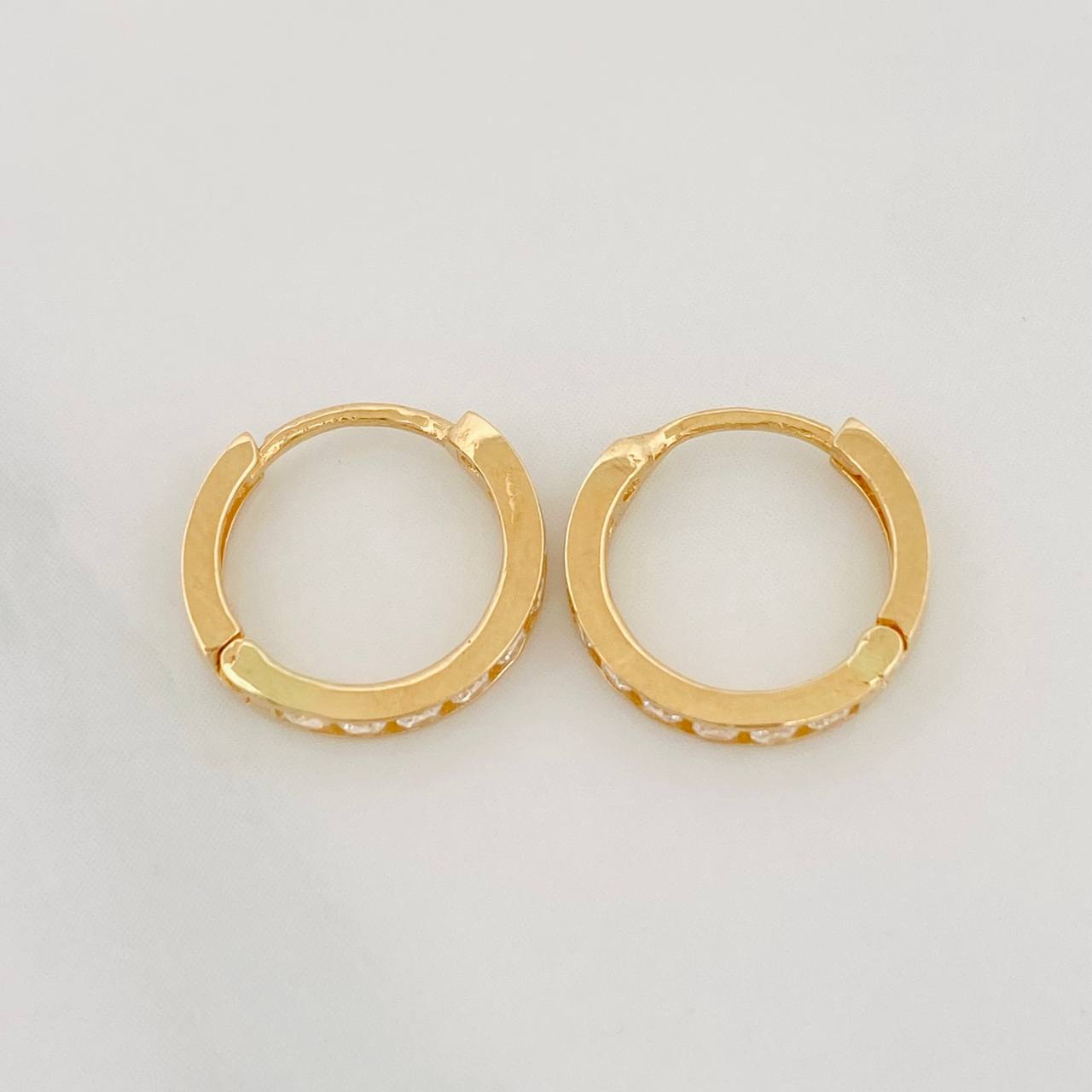 Candongas Carril 1.2g / 1/2 in Oro Amarillo 18K