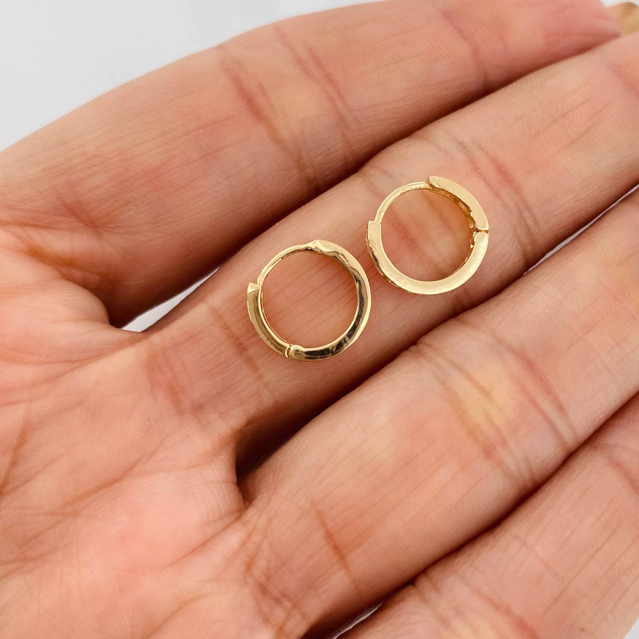 Candongas Carril 1.2g / 1/2 in Oro Amarillo 18K