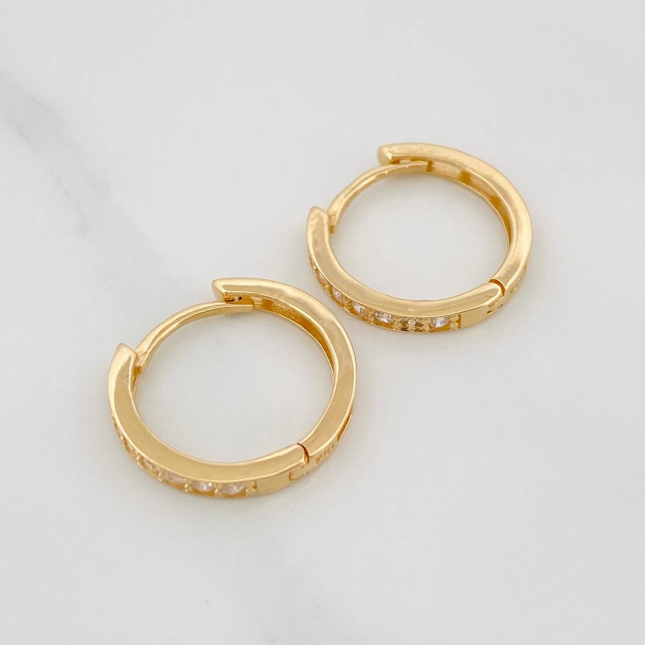 Hoop Earrings Carril 2.1g / 1/2 in Yellow Gold 18K