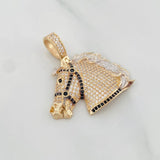 Pendant Horse 7.4g / 1 1/2 in Three Golds 18K