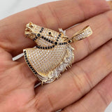Pendant Horse 7.4g / 1 1/2 in Three Golds 18K