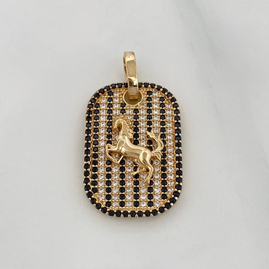 Pendant Plate Horse 5.55g / 1 1/4 in Yellow Gold 18K