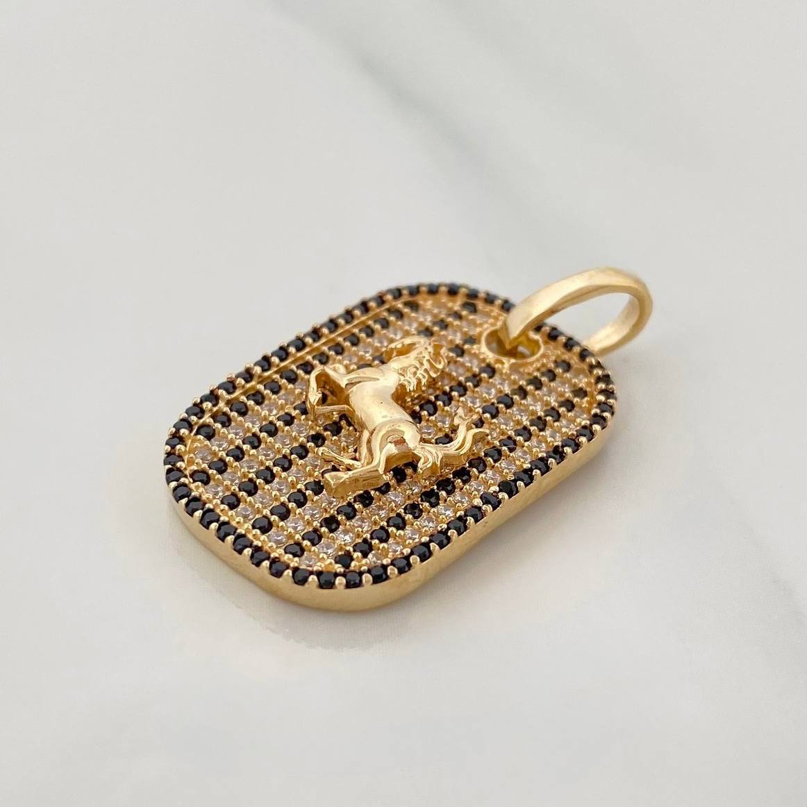 Dije Placa Caballo 5.55g / 1 1/4 in Oro Amarillo 18K