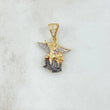 Dije San Miguel Arcangel 3.35gr / 2.6cm / Circones Blancos Oro Amarillo 18K