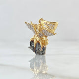 Dije San Miguel Arcangel 3.35gr / 2.6cm / Circones Blancos Oro Amarillo 18K
