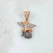 Dije San Miguel Arcangel 3.3gr / 2.6cm / Circones Blancos Oro Rosa 18K