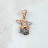 Dije San Miguel Arcangel 3.3gr / 2.6cm / Circones Blancos Oro Rosa 18K