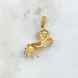 Dije Caballo 4.5gr / 4cm / Circones Blancos Oro Amarillo 18K
