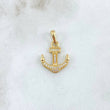 Pendant Anchor 1.65gr / 2.3cm / White Zirconia 18K Yellow Gold
