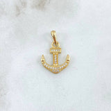 Pendant Anchor 1.65gr / 2.3cm / White Zirconia 18K Yellow Gold