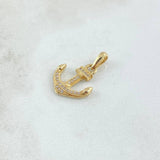 Pendant Anchor 1.65gr / 2.3cm / White Zirconia 18K Yellow Gold