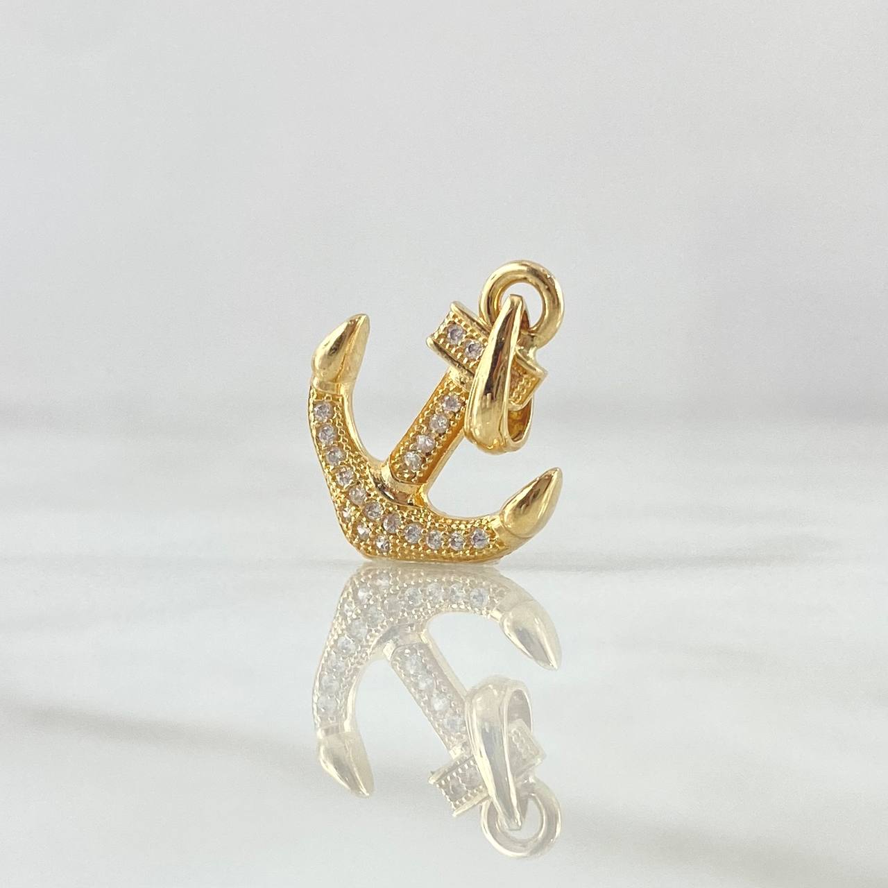 Pendant Anchor 1.65gr / 2.3cm / White Zirconia 18K Yellow Gold